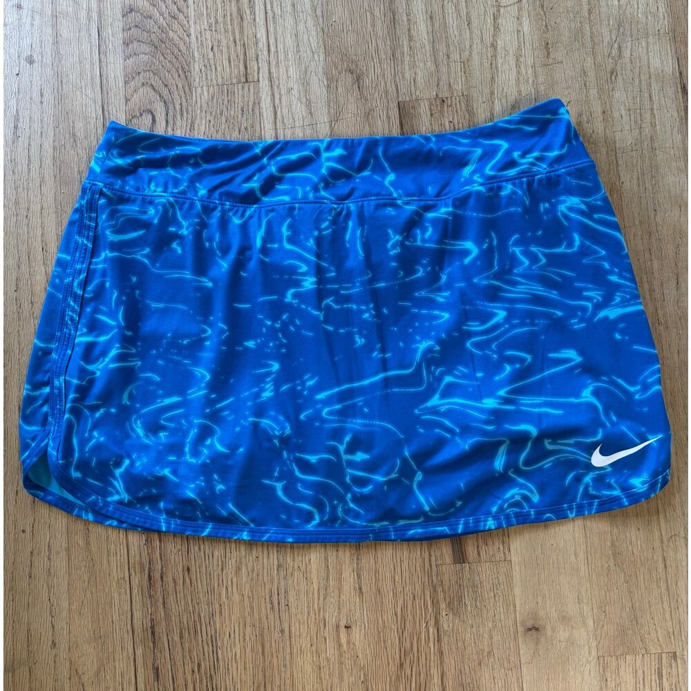 Women's Nike Dri-Fit Court Tennis Pickleball Skort Skirt Blue Print, M Medium